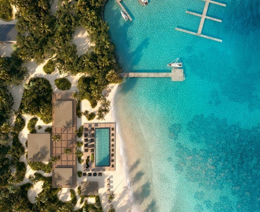 Fari Islands 現有島嶼景觀，Capella Maldives 規劃位於同一群島