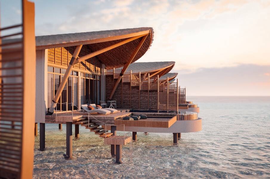 Aura Maldives 水上別墅設計示意