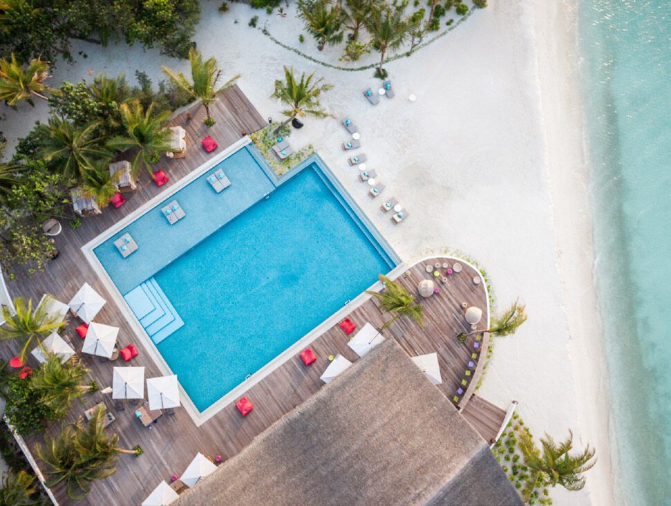 Club Med 芬尼芙主泳池與海灘空拍
