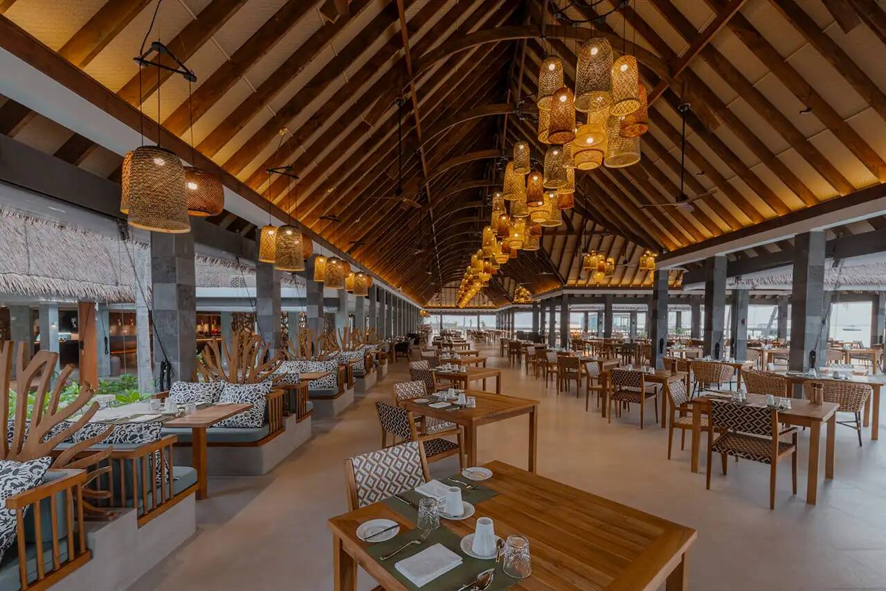 Meyyafushi Maldives Fili 全日自助餐廳用餐空間