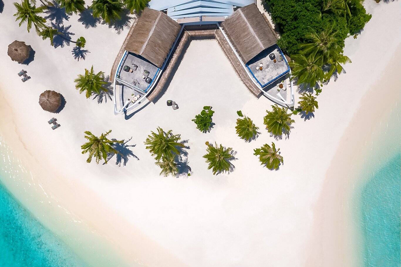 Rahaa Resort Maldives Dhirun Bar、海灘與潟湖空拍
