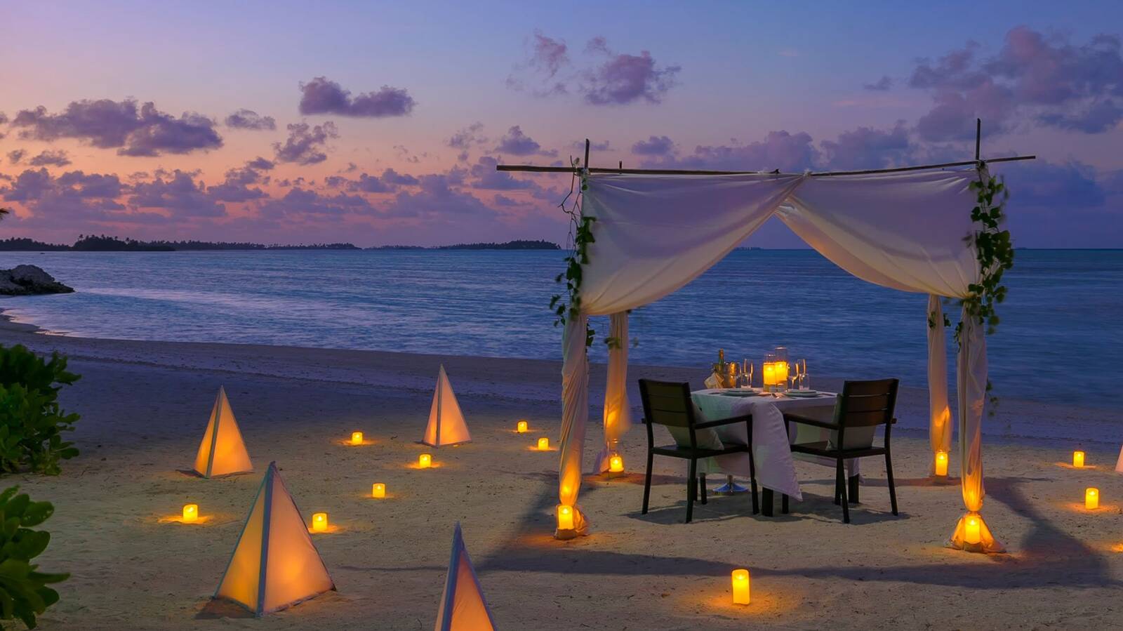 Rahaa Resort Maldives 沙灘私人晚餐布置
