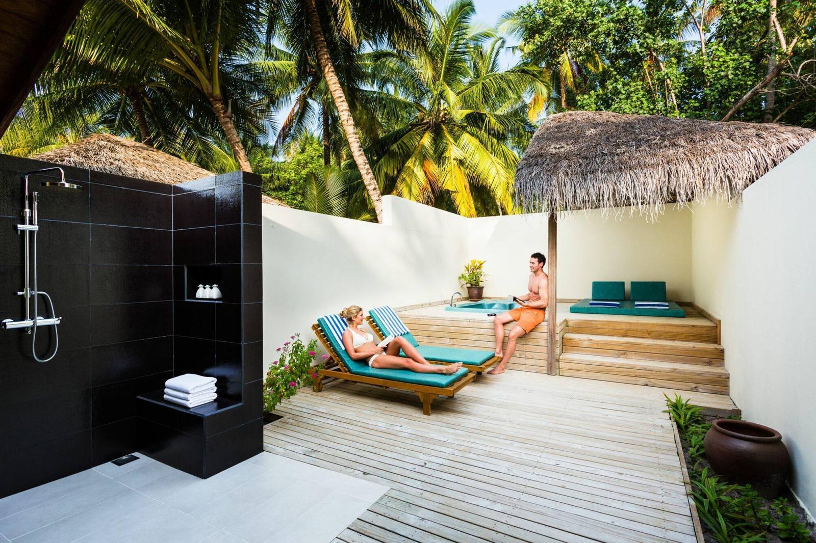 Meeru Maldives Jacuzzi Beach Villa 戶外按摩池
