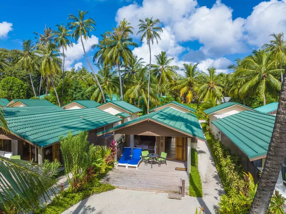 Meeru Maldives 島嶼、水上別墅與潟湖空拍