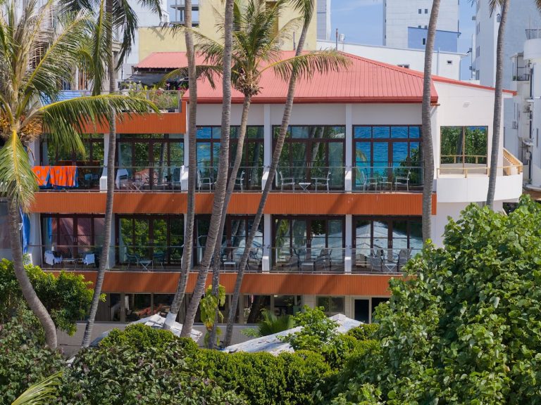 Kaani Beach Hotel 飯店外觀與椰林