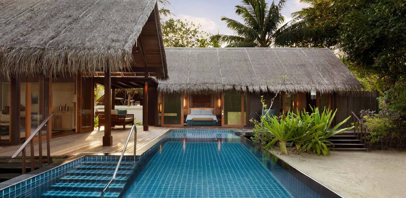 Shangri-La Villingili One-Bedroom Beach Villa with Pool 私人泳池與別墅外觀