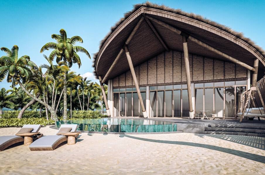 Aura Maldives 海灘泳池別墅效果圖