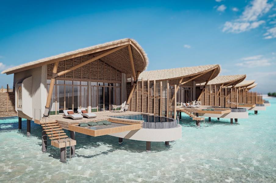 Aura Maldives 水上泳池別墅效果圖
