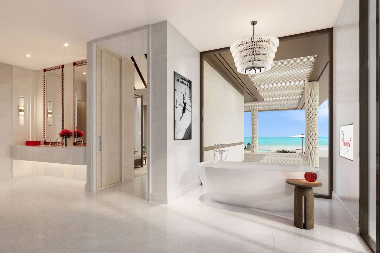Baccarat Maldives 三房公館浴室效果圖