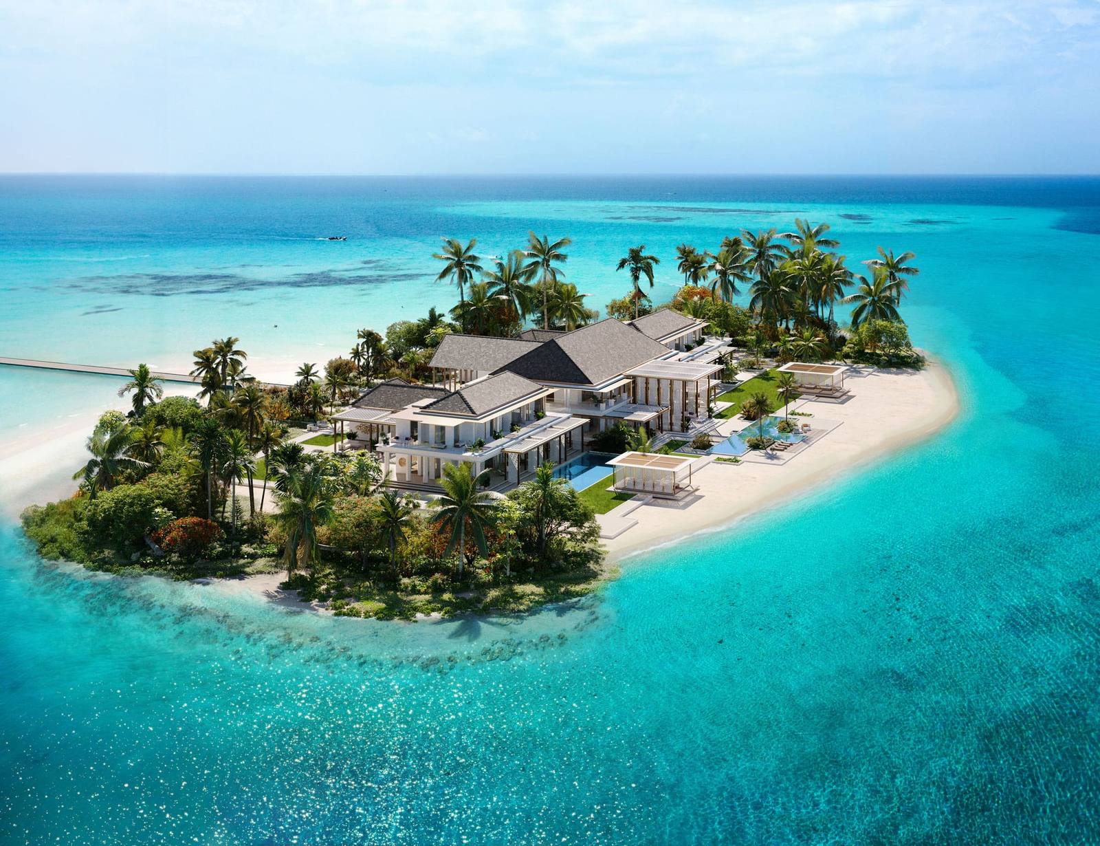 Baccarat Maldives 私人島宅邸空拍效果圖