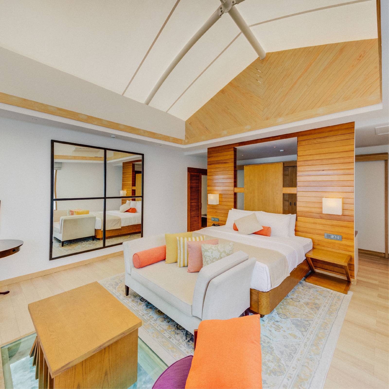 Cinnamon Hakuraa Huraa Water Bungalow 玻璃地板與臥室