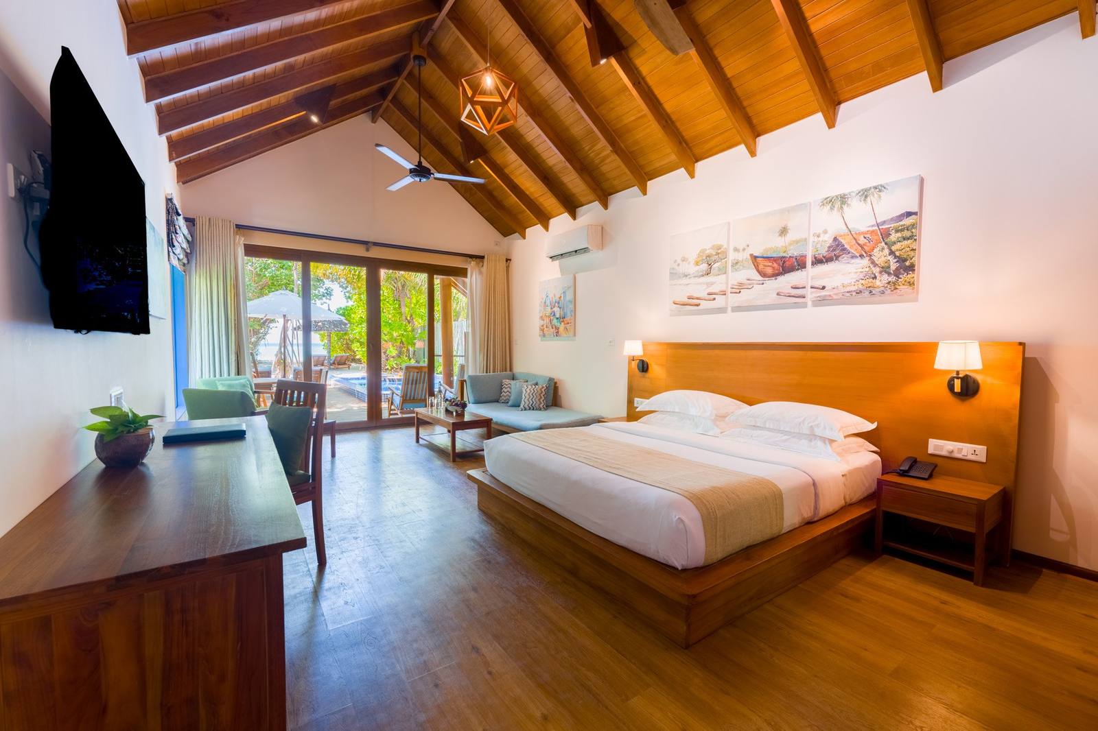 Reethi Faru Deluxe Beach Pool Villa 臥室