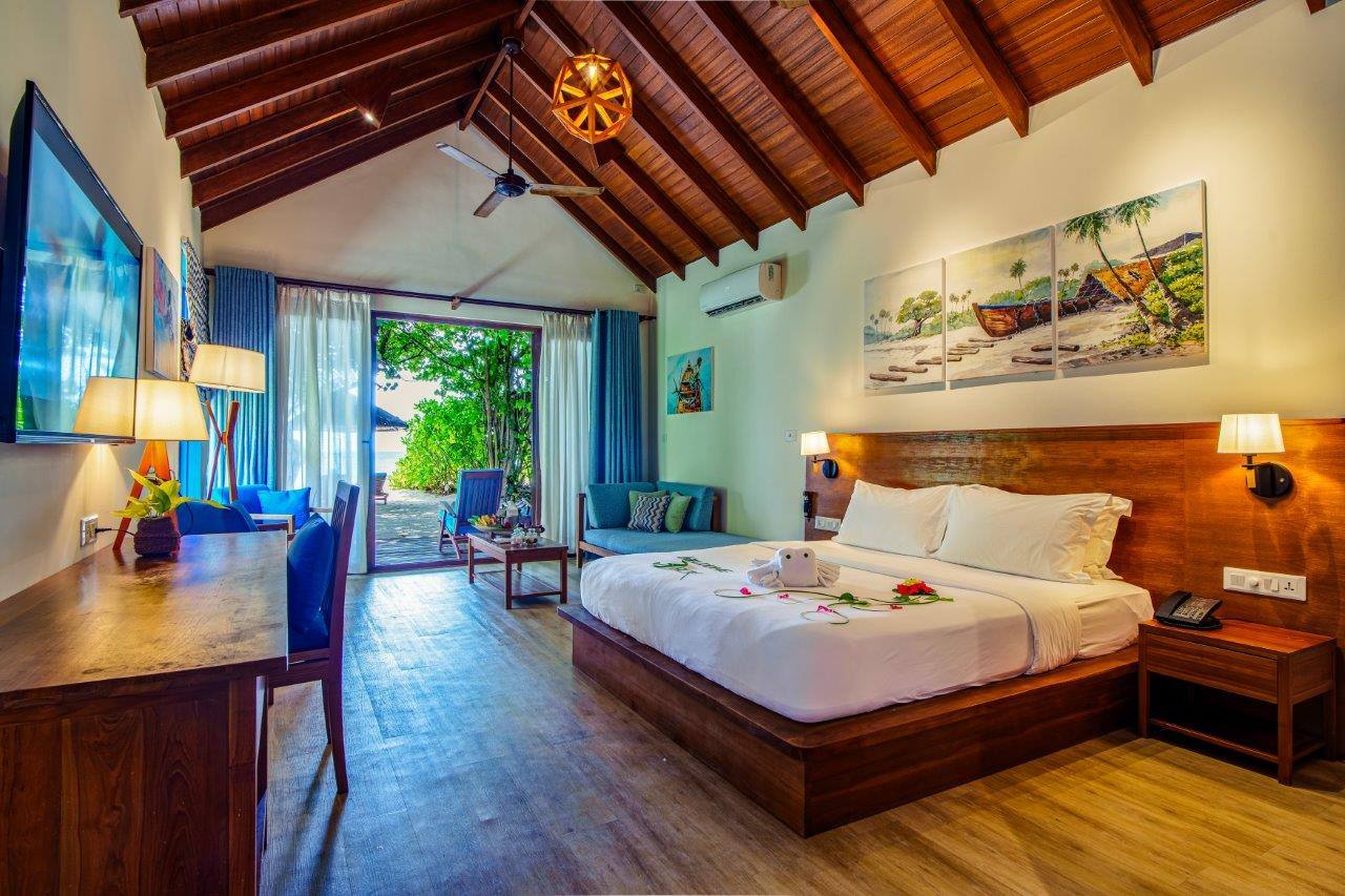 Reethi Faru Deluxe Beach Villa 臥室