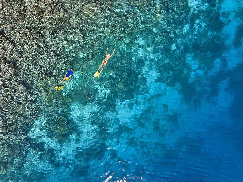 魯濱遜環島珊瑚裙礁浮潛與海龜共游